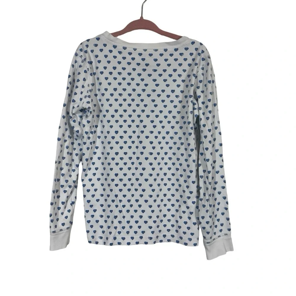 Roller Rabbit Heart Pajama 3 Button Long Sleeve Henley Top in Blue PLEASE READ